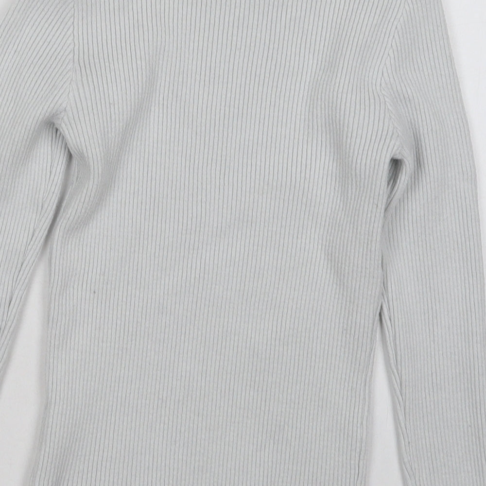 Primark Womens White Mock Neck  Viscose Pullover Jumper Size 10