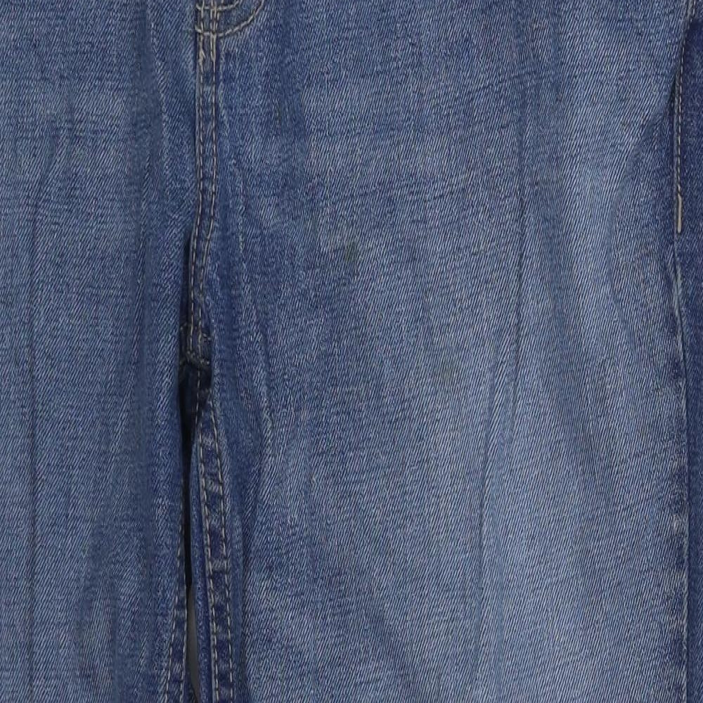George Mens Blue  Cotton Straight Jeans Size 36 L29 in Regular Button