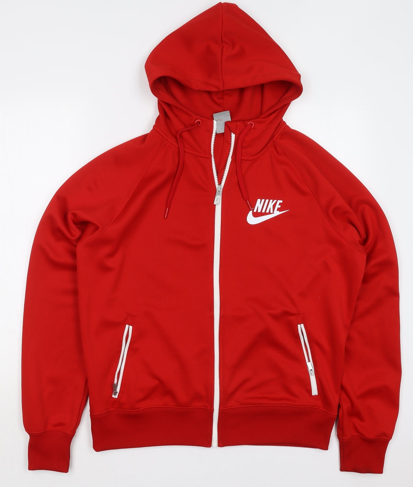 Nike Mens Red  Polyester Full Zip Hoodie Size M