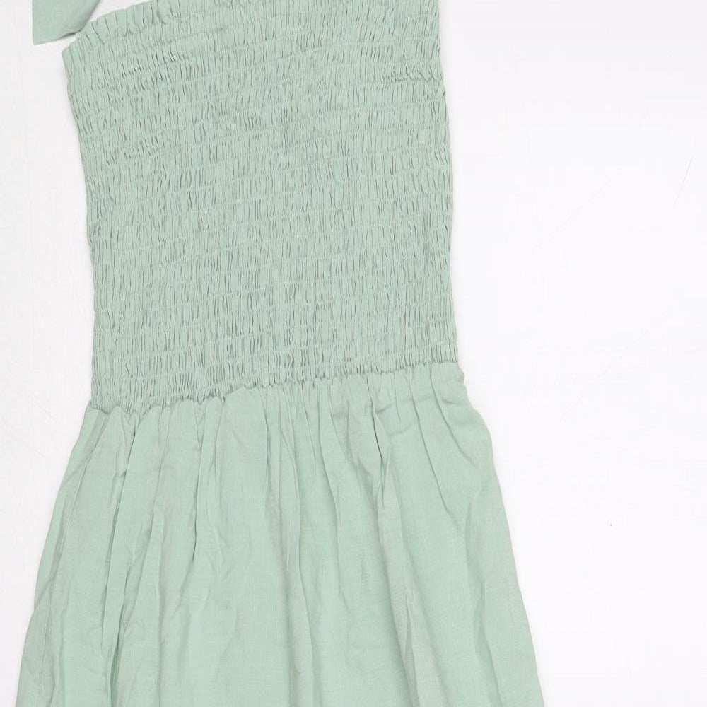 New Look Womens Green  Viscose Trapeze & Swing  Size 6  Square Neck Pullover