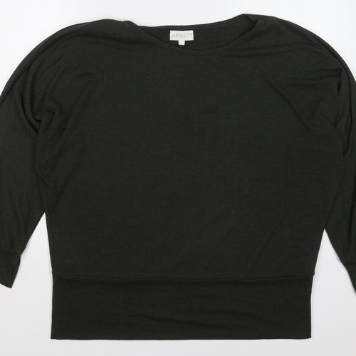 Apricot Womens Green  Viscose Basic T-Shirt Size L Boat Neck