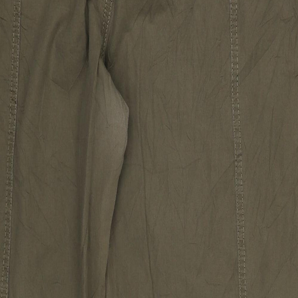 Marks and Spencer Womens Green  Cotton Cargo Trousers Size 20 L27 in Regular Button