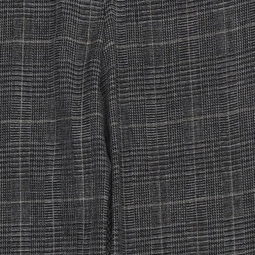 Dorothy Perkins Womens Grey Check Polyester Trousers  Size 12 L26 in Regular Hook & Eye