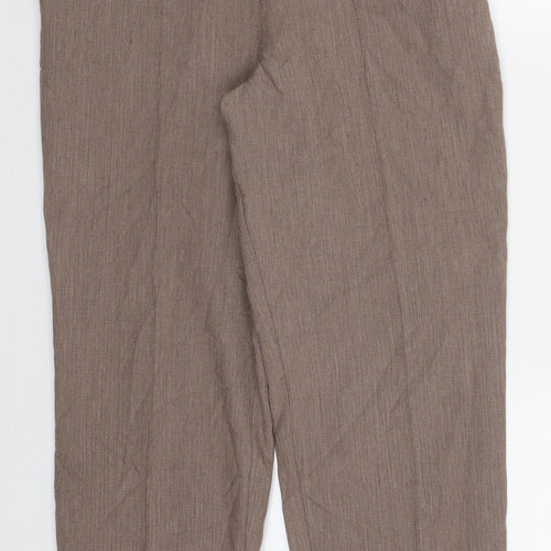 Marks and Spencer Womens Brown  Polyester Trousers  Size 12 L26 in Regular