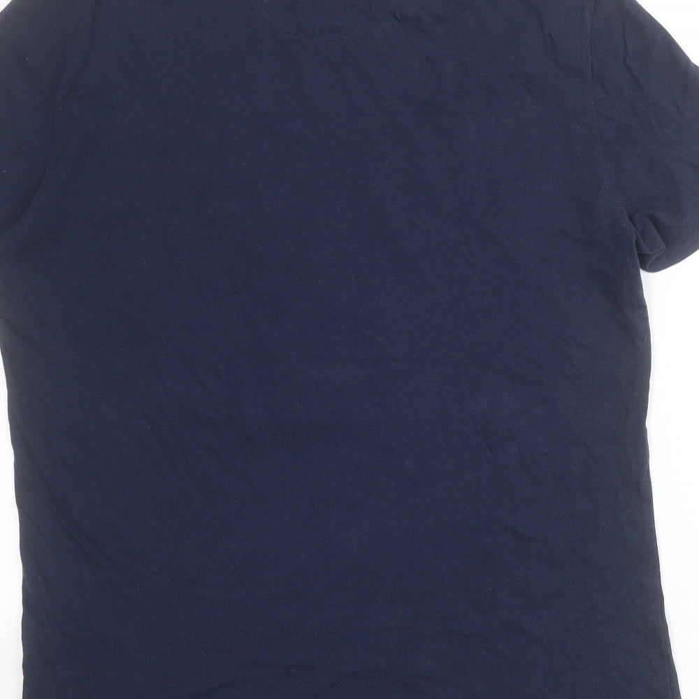 GUESS Mens Blue  Cotton  T-Shirt Size M Round Neck