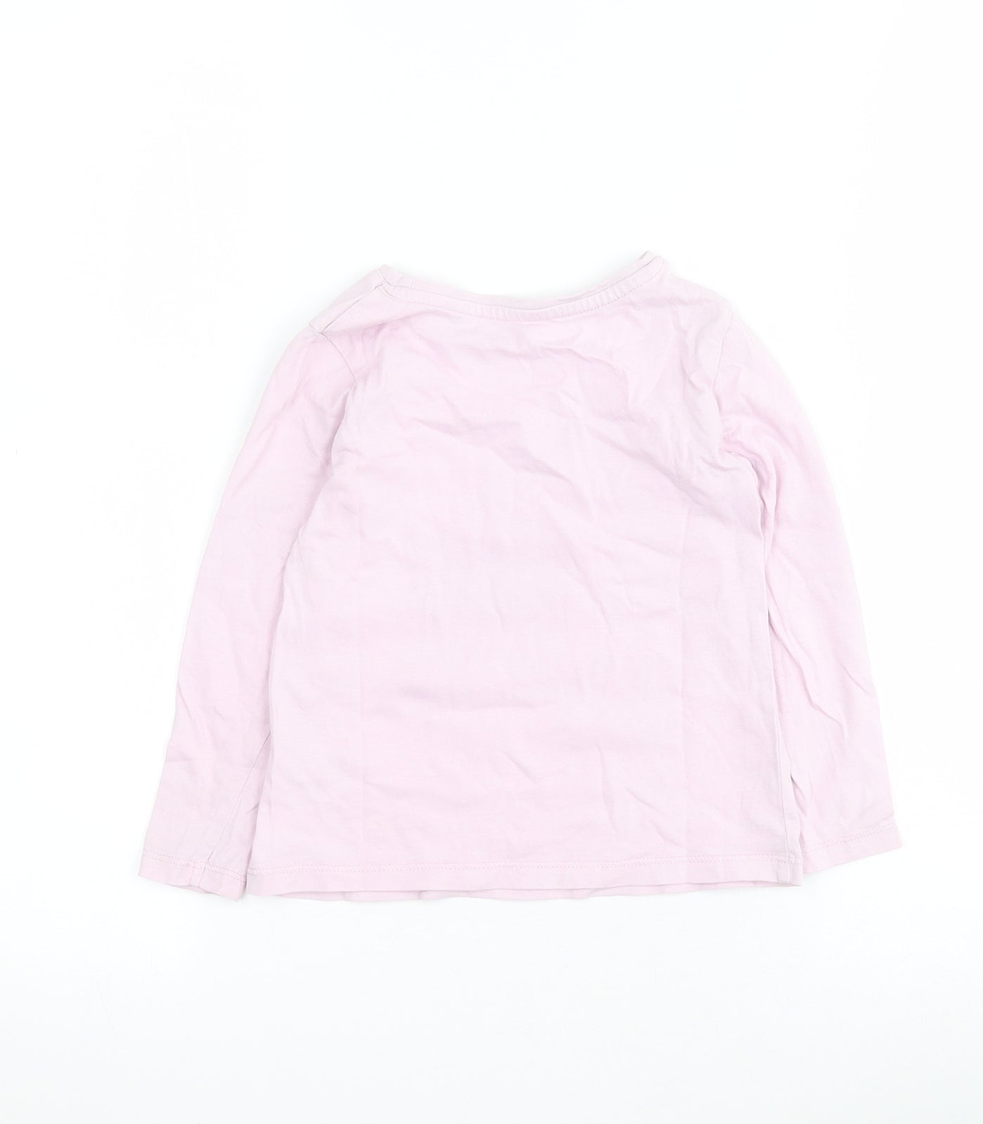 Dunnes Girls Purple  Cotton Pullover T-Shirt Size 3-4 Years Round Neck Pullover - Unicorn