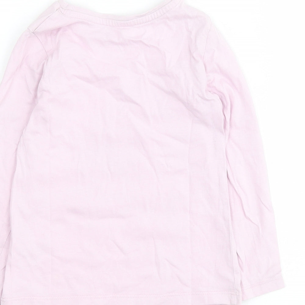 Dunnes Girls Purple  Cotton Pullover T-Shirt Size 3-4 Years Round Neck Pullover - Unicorn