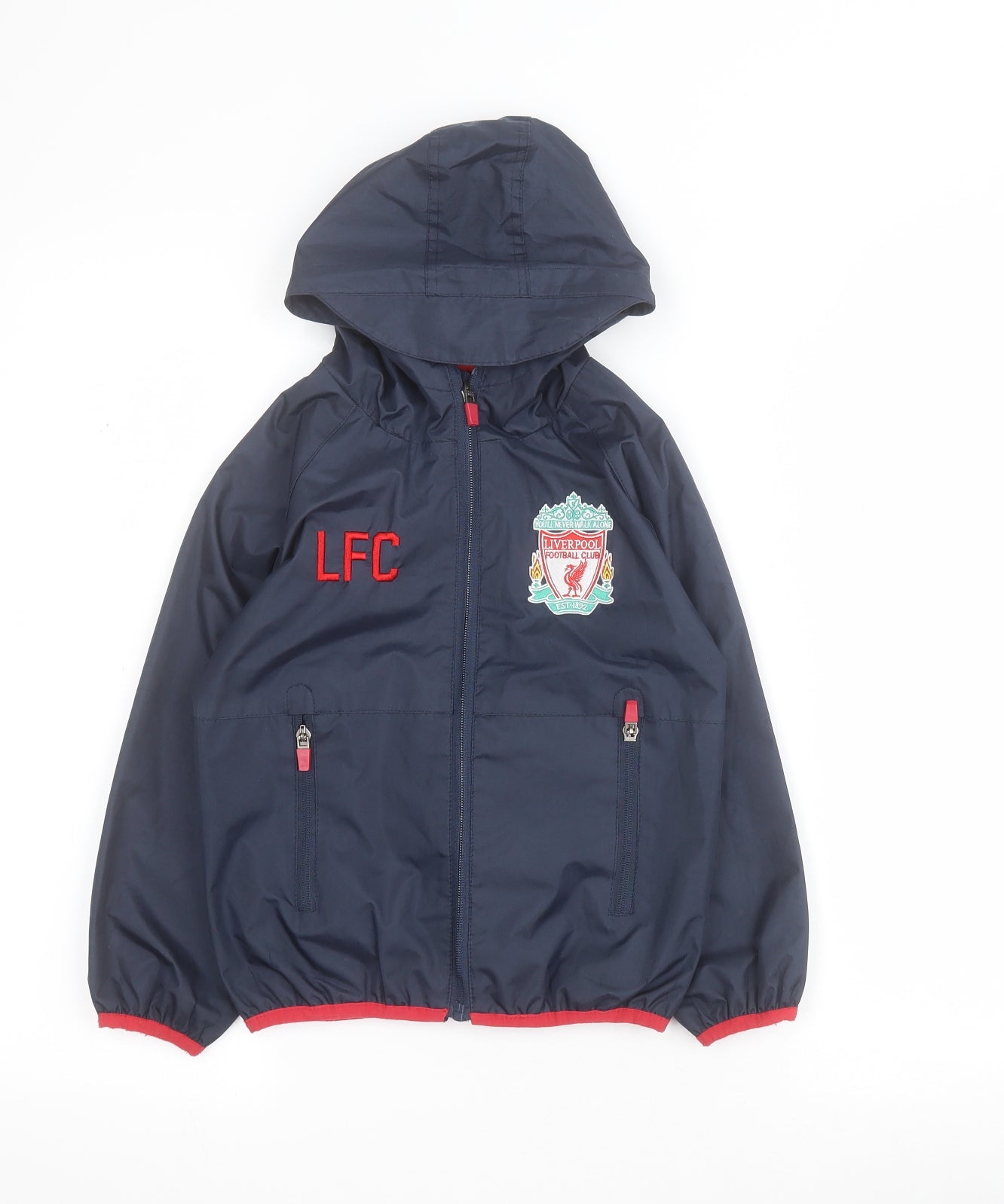 Liverpool FC Boys Black   Rain Coat Coat Size 4-5 Years  Zip - Liverpool FC