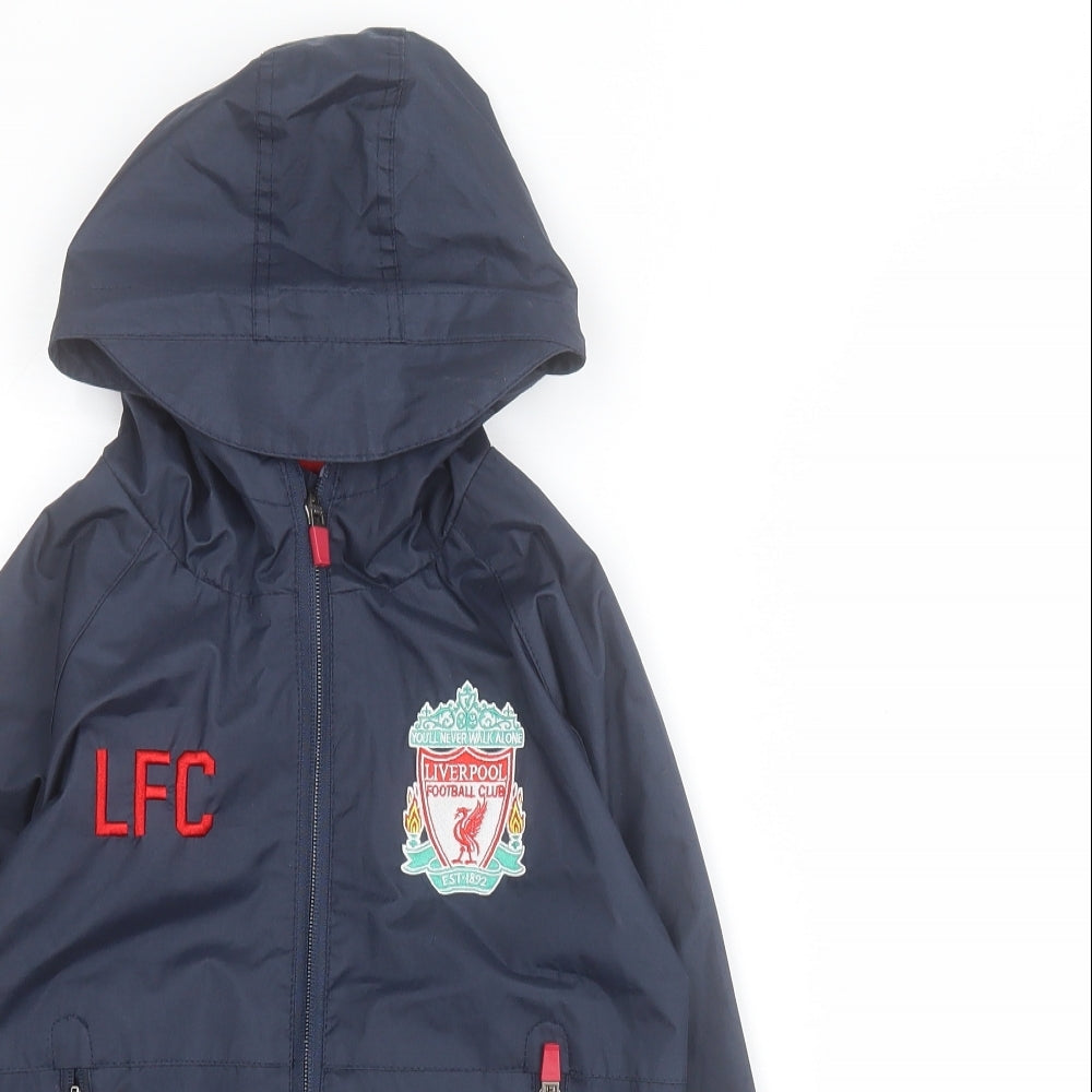 Liverpool FC Boys Black   Rain Coat Coat Size 4-5 Years  Zip - Liverpool FC