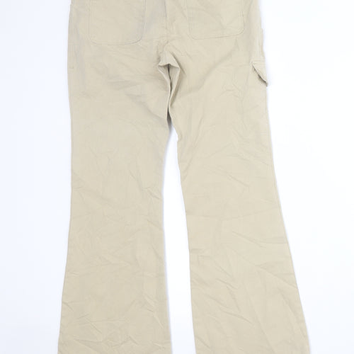 REI Girls Brown  Cotton Cargo Trousers Size M  Regular Zip