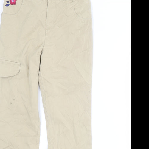 REI Girls Brown  Cotton Cargo Trousers Size M  Regular Zip