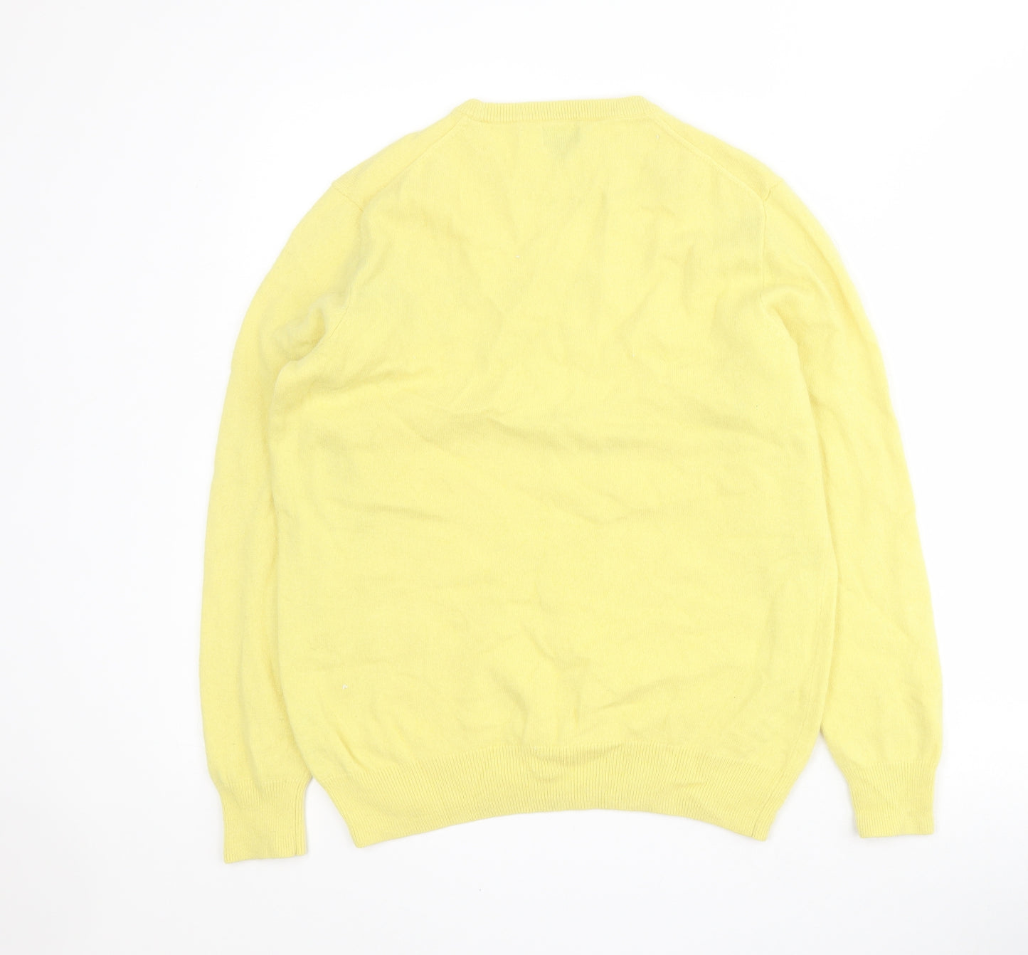 J Crew Womens Yellow Crew Neck  Cashmere Pullover Jumper Size M