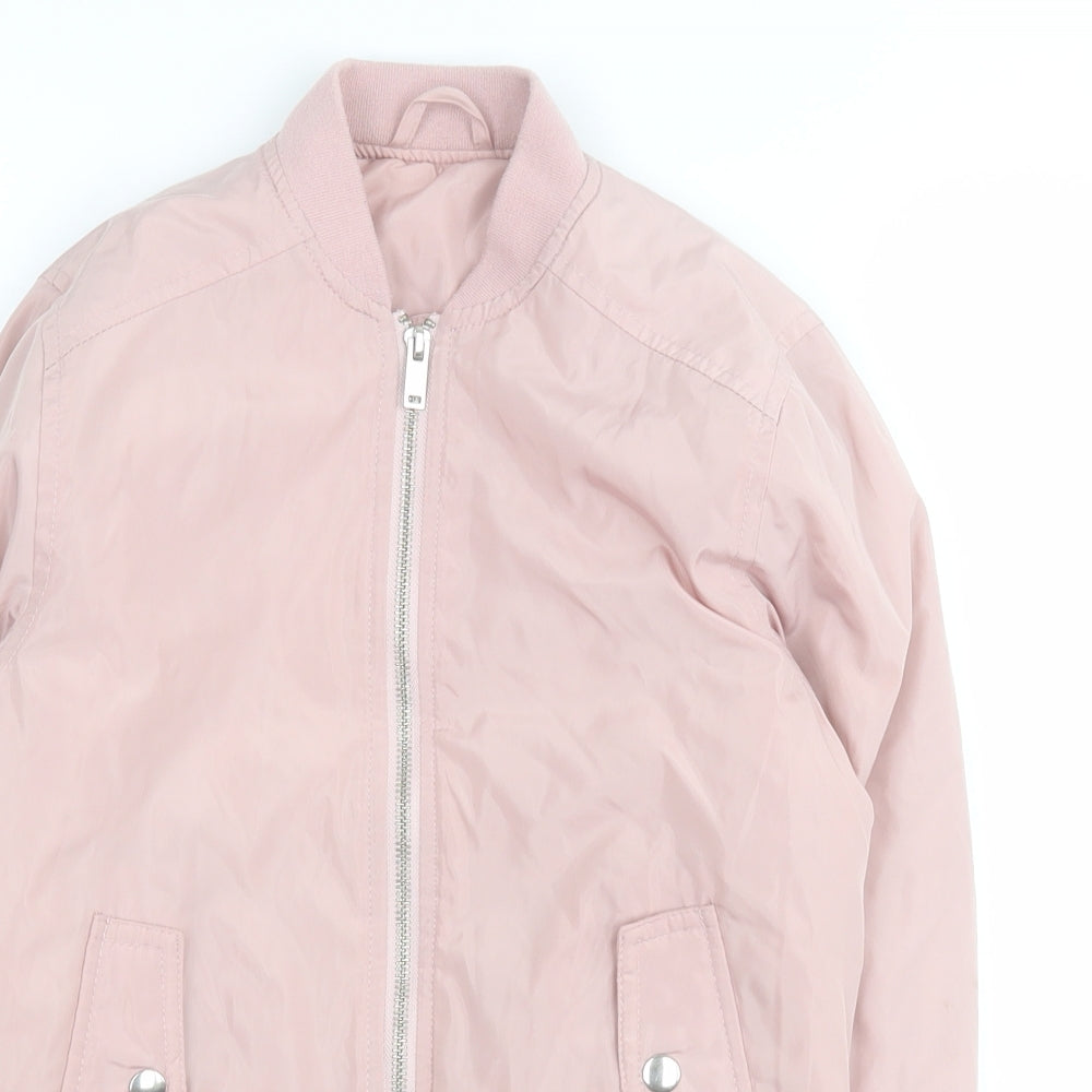 George Girls Pink   Bomber Jacket Coat Size 9-10 Years  Zip