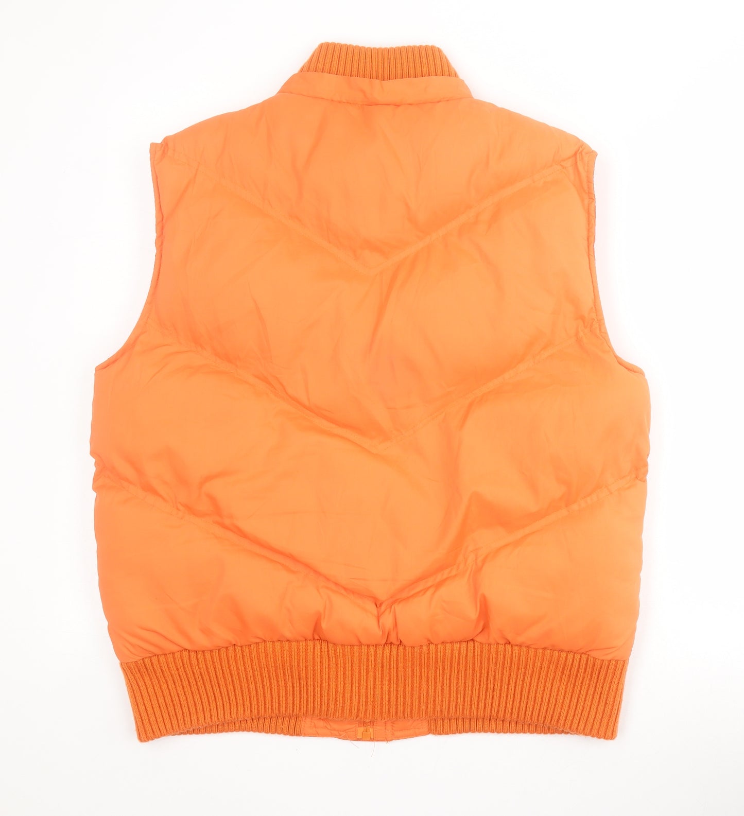 Dunnes Womens Orange   Gilet Coat Size 18  Zip