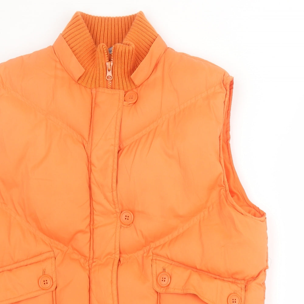 Dunnes Womens Orange   Gilet Coat Size 18  Zip