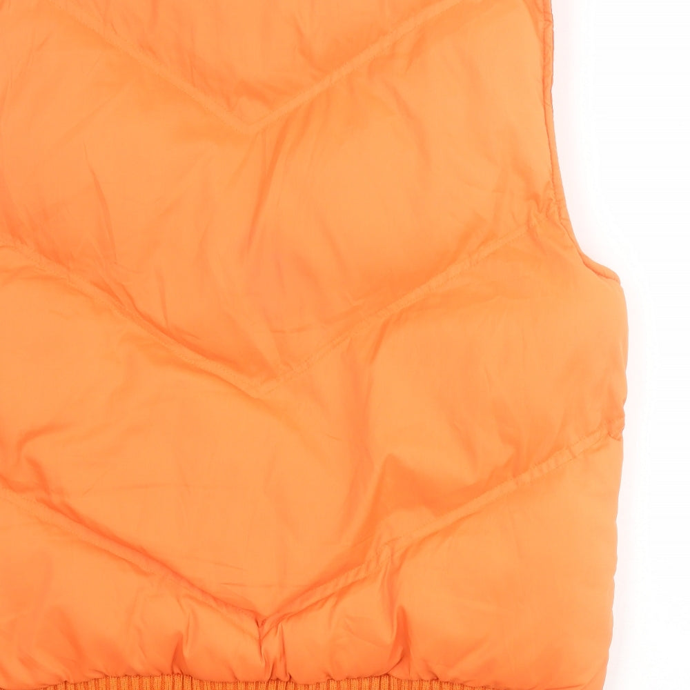 Dunnes Womens Orange   Gilet Coat Size 18  Zip