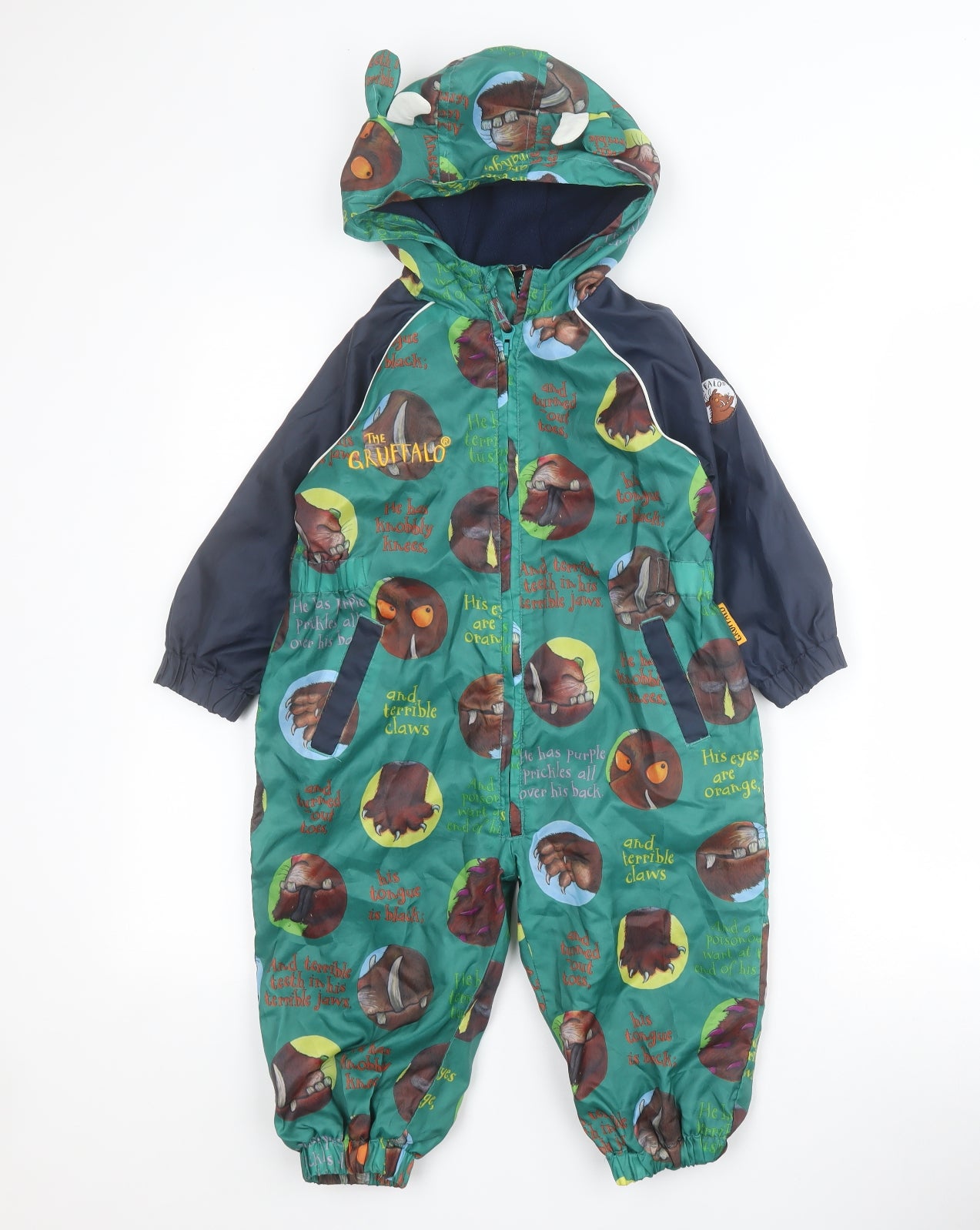 TU Baby Green   Jacket Snowsuit Size 18-24 Months   Zip - The Gruffalo