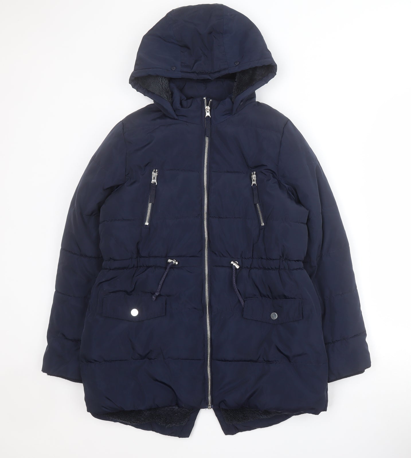 Matalan Girls Blue   Puffer Jacket Blazer Size 12 Years  Zip