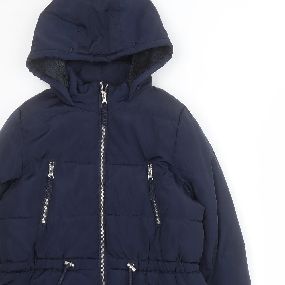 Matalan Girls Blue   Puffer Jacket Blazer Size 12 Years  Zip