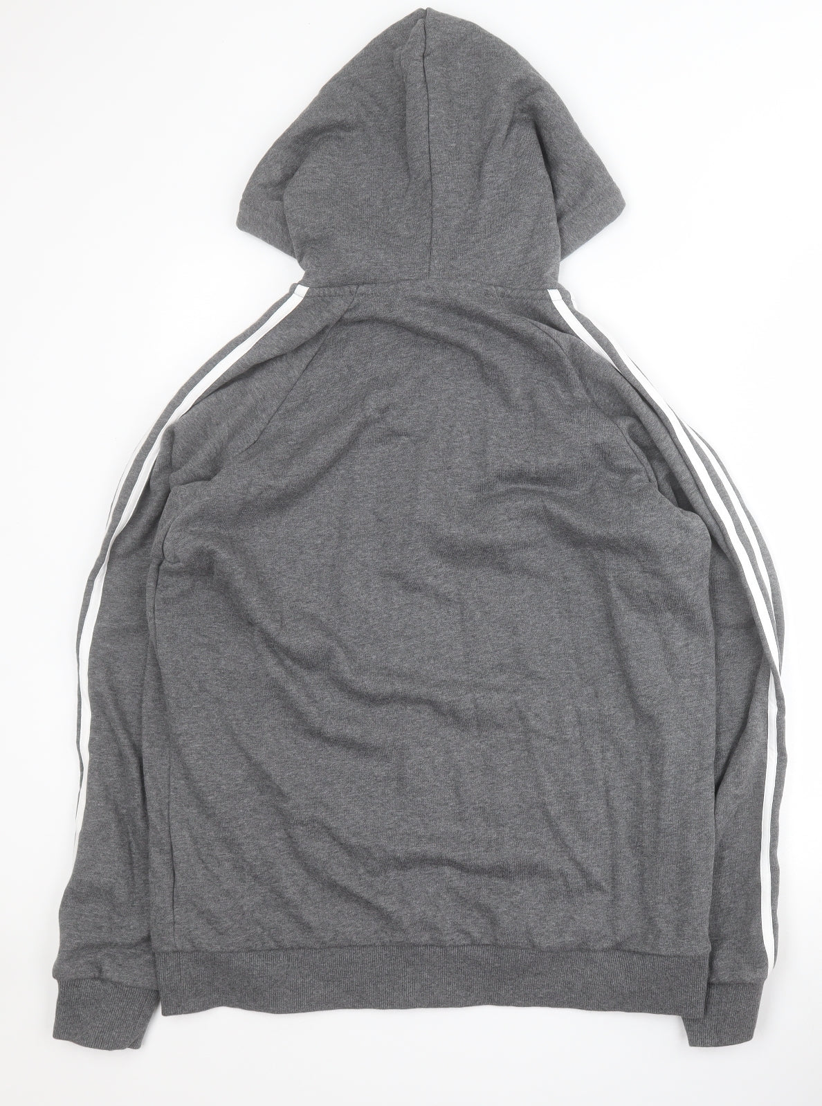 adidas Mens Grey  Cotton Full Zip Hoodie Size L