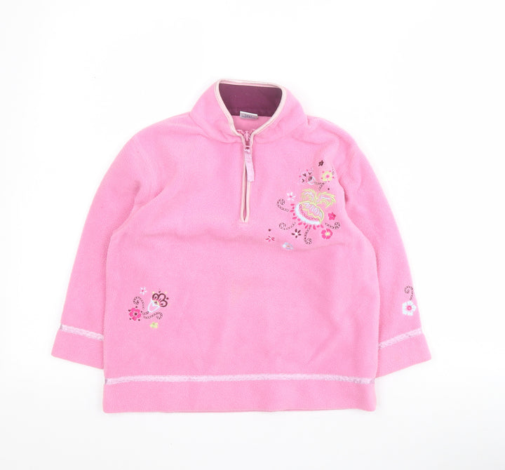 NEXT Girls Pink  100% Polyester Pullover Hoodie Size 5 Years  Zip