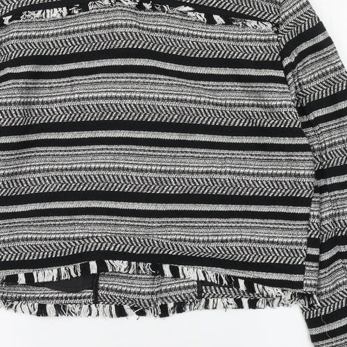 H&M Womens Black Striped  Jacket  Size 16  Zip