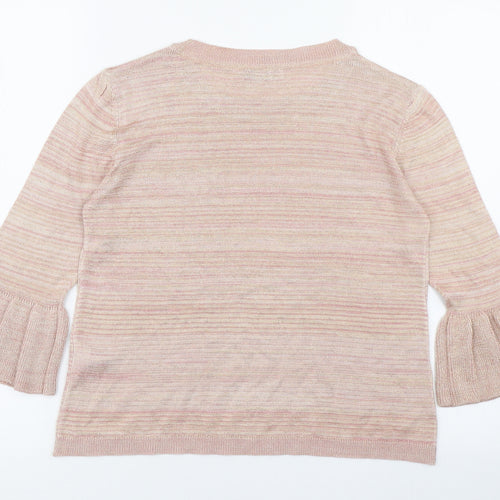Per Una Womens Pink Boat Neck  Polyester Pullover Jumper Size 8