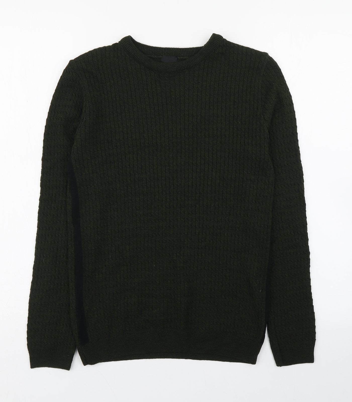 River Island Mens Green Round Neck  Acrylic Pullover Jumper Size XS
