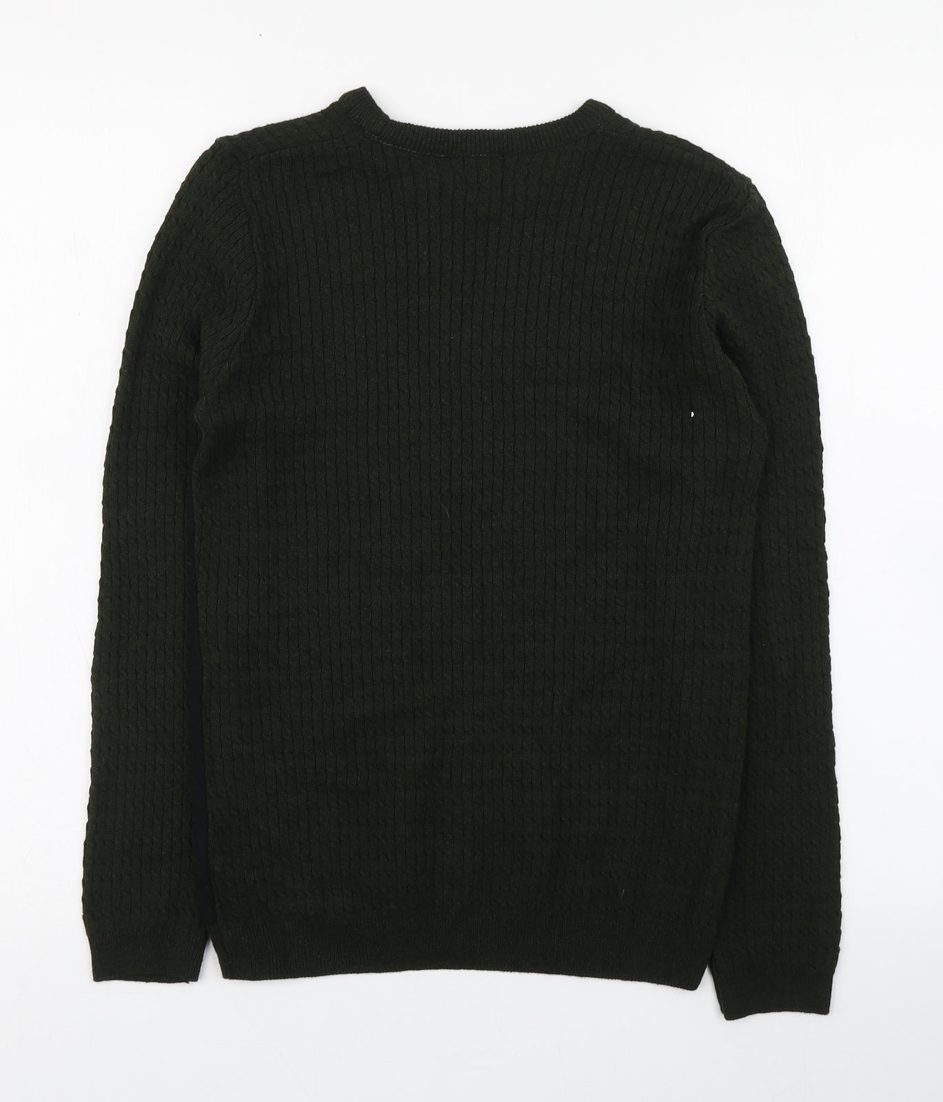 River Island Mens Green Round Neck  Acrylic Pullover Jumper Size XS