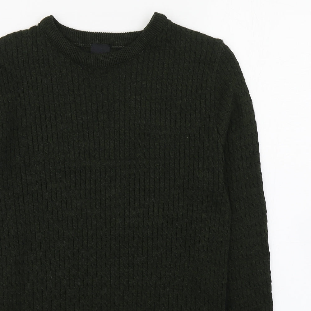 River Island Mens Green Round Neck  Acrylic Pullover Jumper Size XS