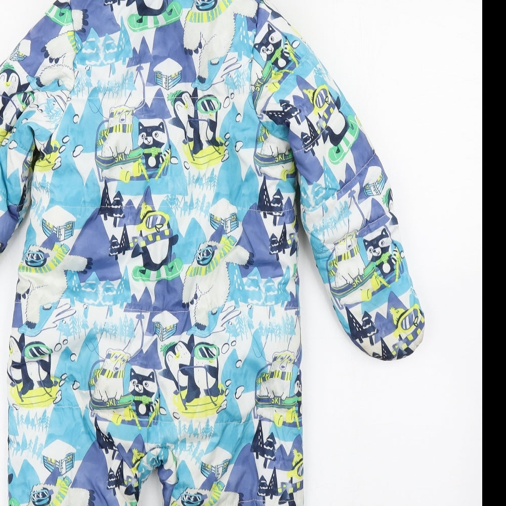 PEP&CO. Boys Multicoloured Geometric Polyester Coverall One-Piece Size 18-24 Months  Zip