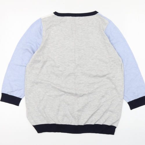 M&Co Womens Blue Round Neck  Viscose Pullover Jumper Size M