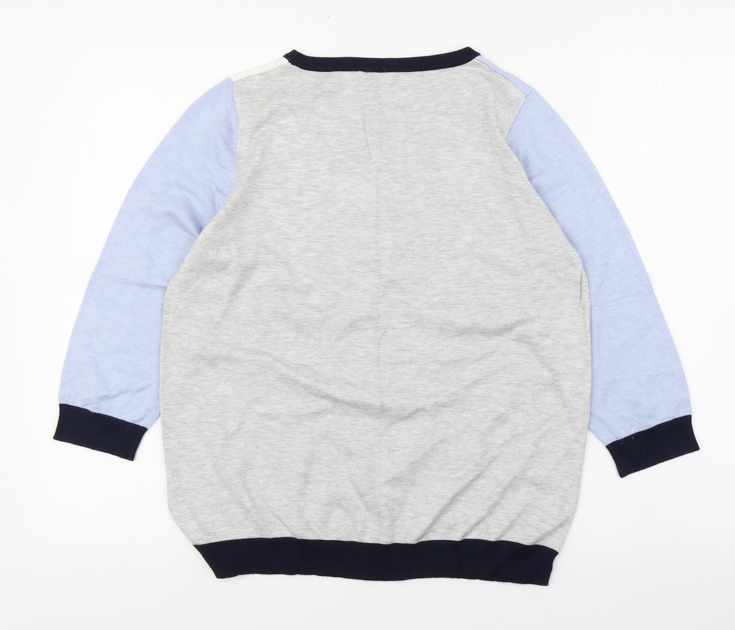 M&Co Womens Blue Round Neck  Viscose Pullover Jumper Size M