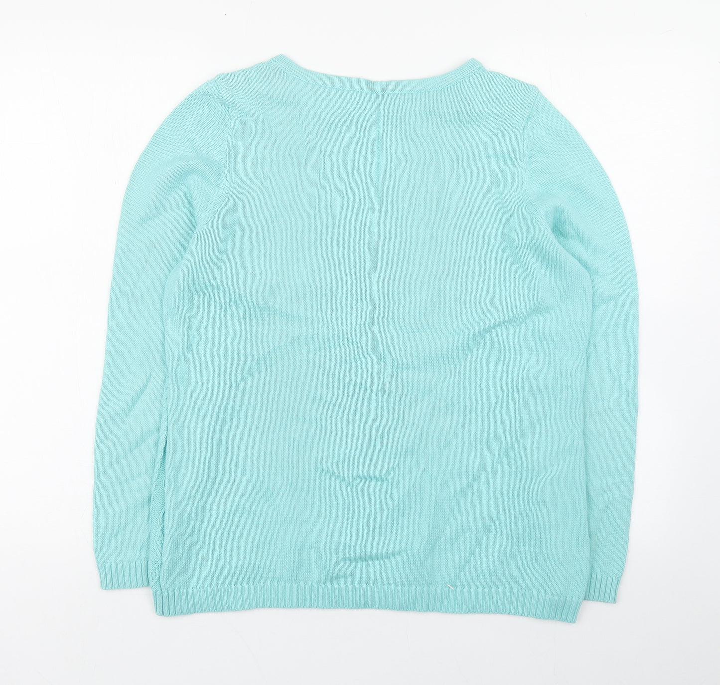 Preworn Womens Blue Square Neck  Cotton Pullover Jumper Size M