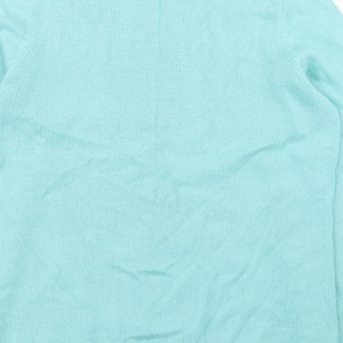 Preworn Womens Blue Square Neck  Cotton Pullover Jumper Size M