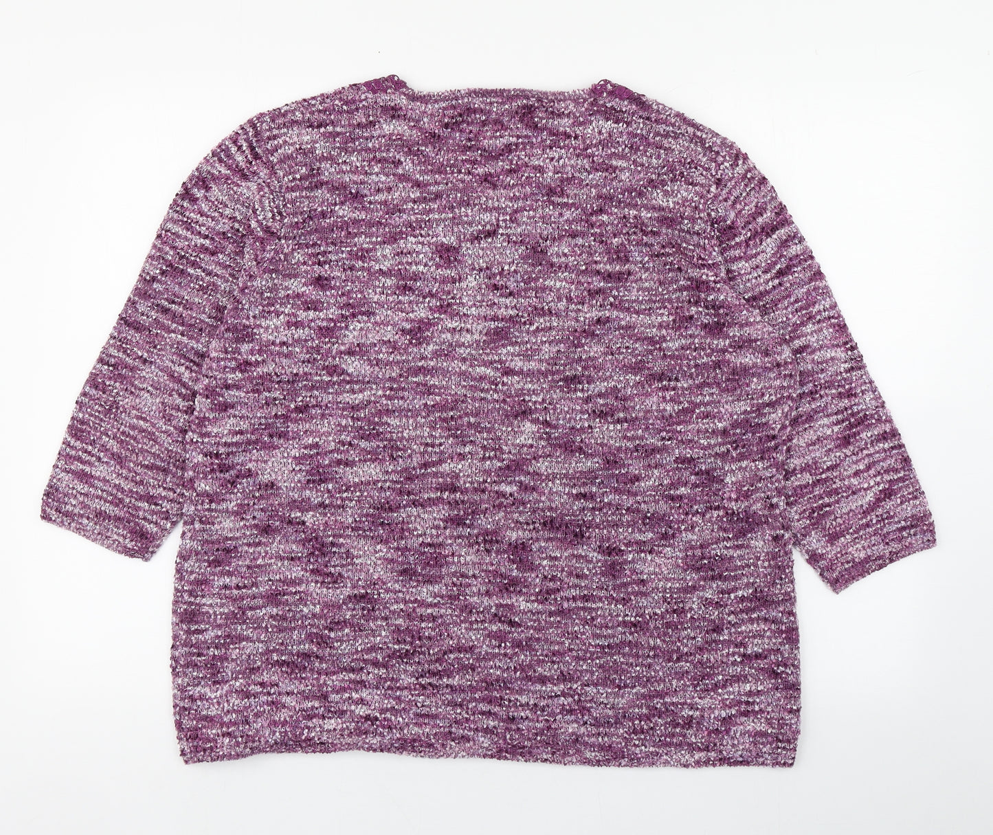 BM Womens Purple Scoop Neck  Polyester Pullover Jumper Size L
