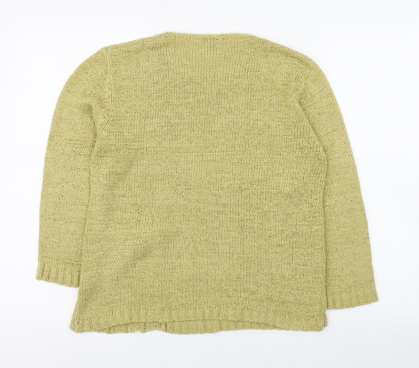 Touch Womens Green Scoop Neck  Acrylic Pullover Jumper Size S