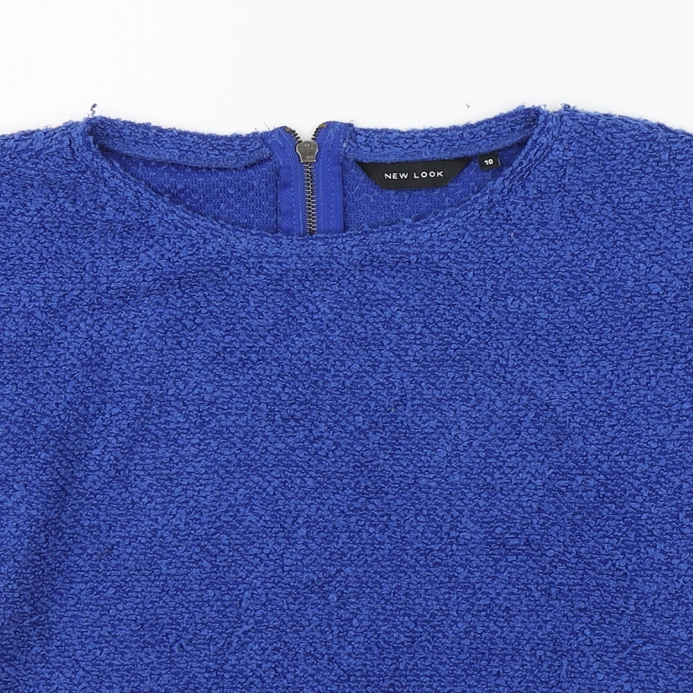 New Look Womens Blue Round Neck  Polyester Pullover Jumper Size 10