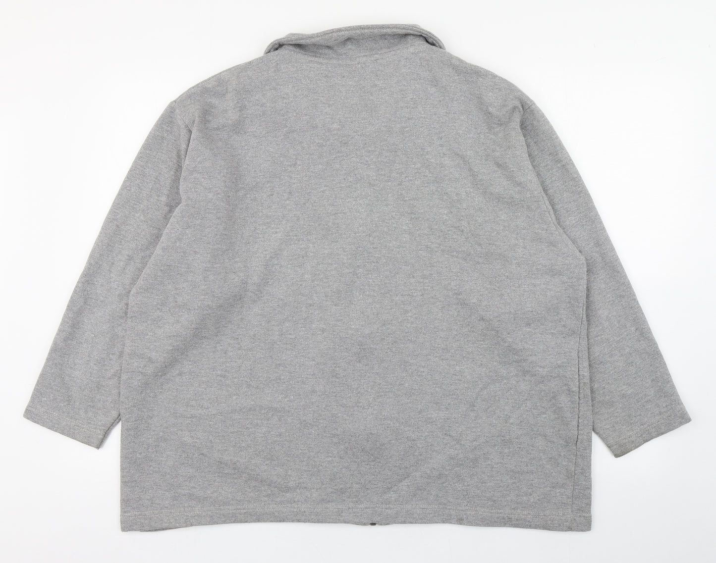 Classics Womens Grey  Cotton Full Zip Sweatshirt Size L