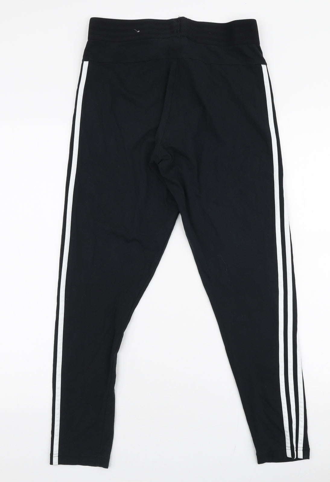 adidas Womens Black Striped Cotton Capri Leggings Size L L27 in