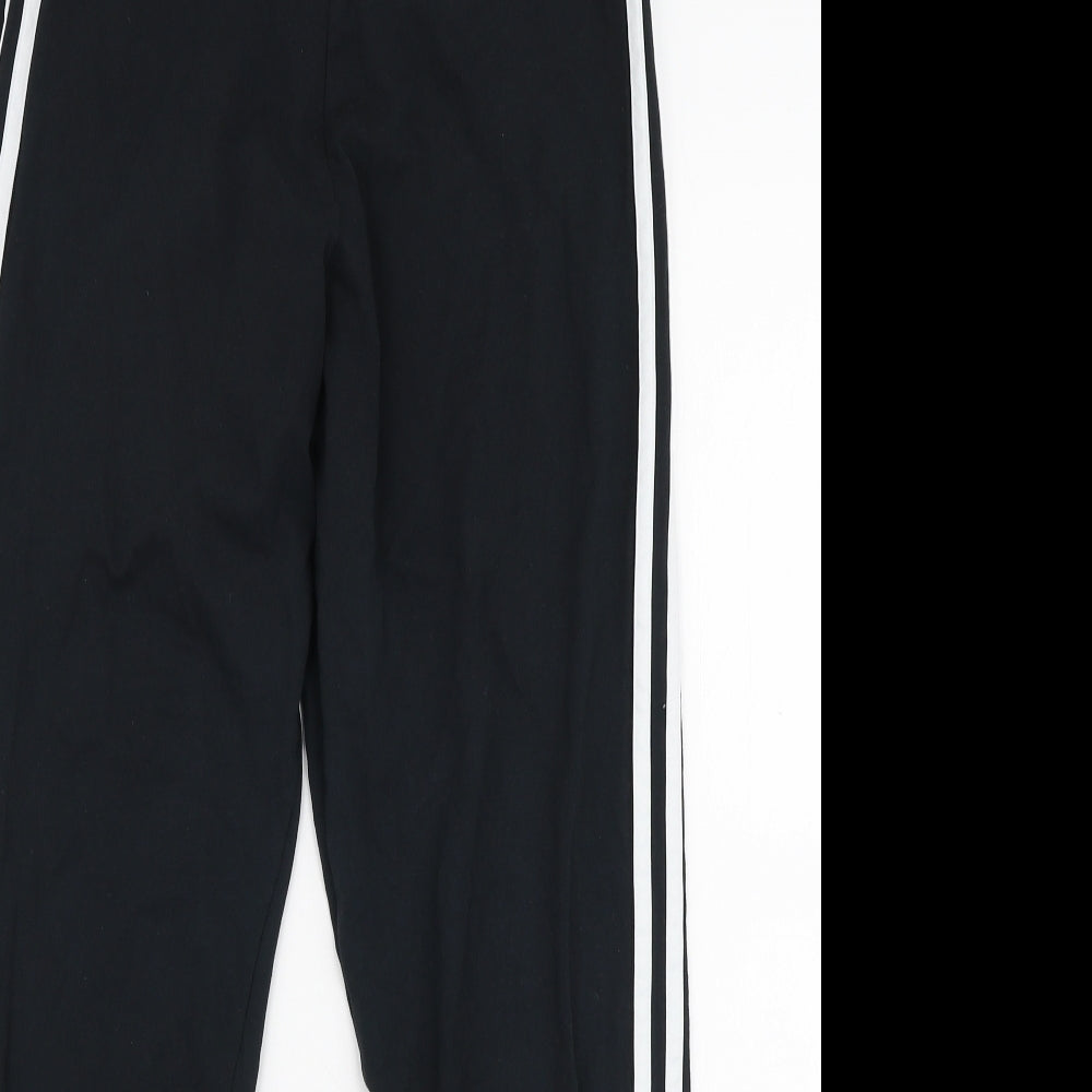 adidas Womens Black Striped Cotton Capri Leggings Size L L27 in