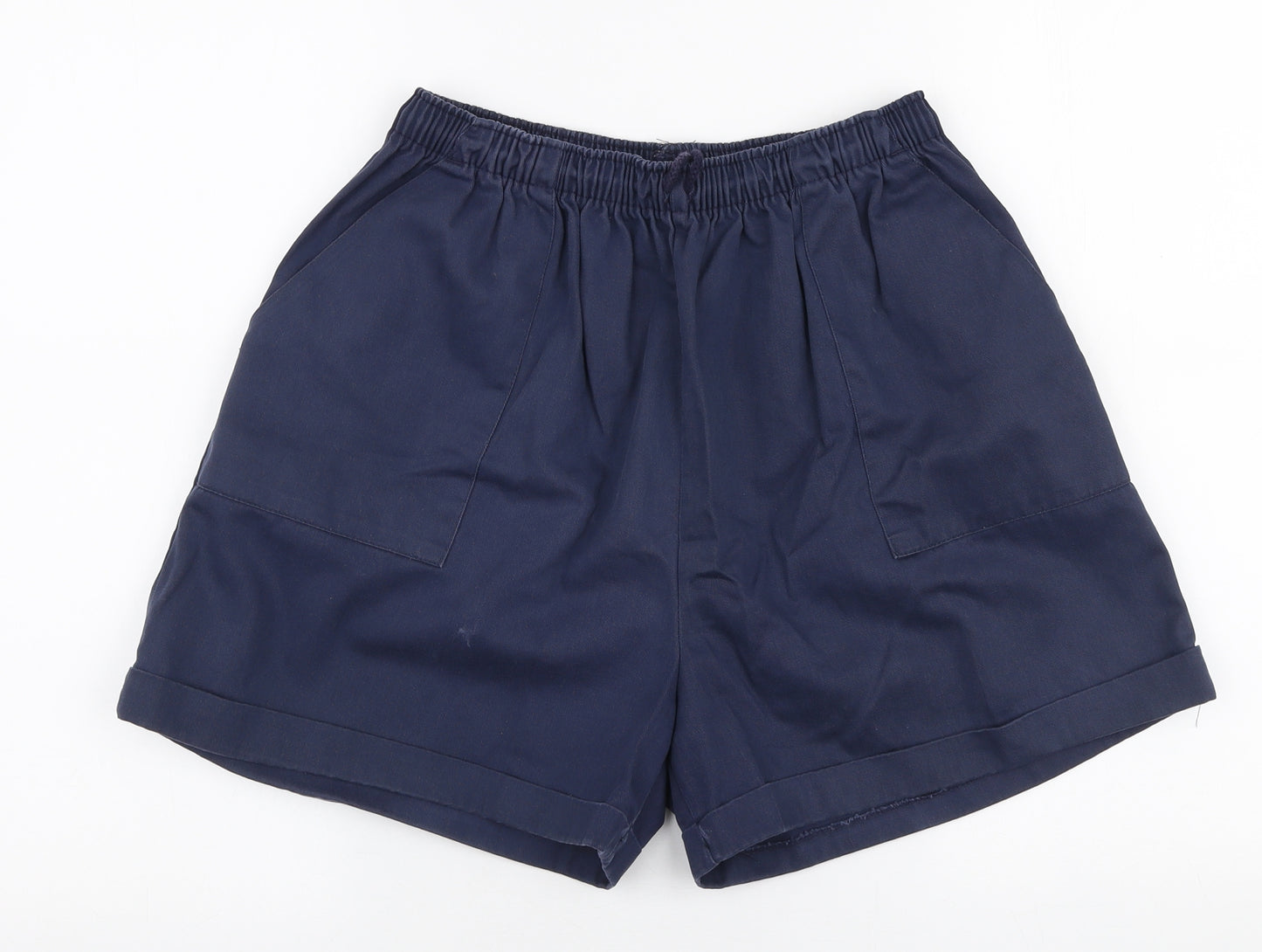 Casual Womens Blue  100% Cotton Mom Shorts Size 18 L4 in Regular Drawstring