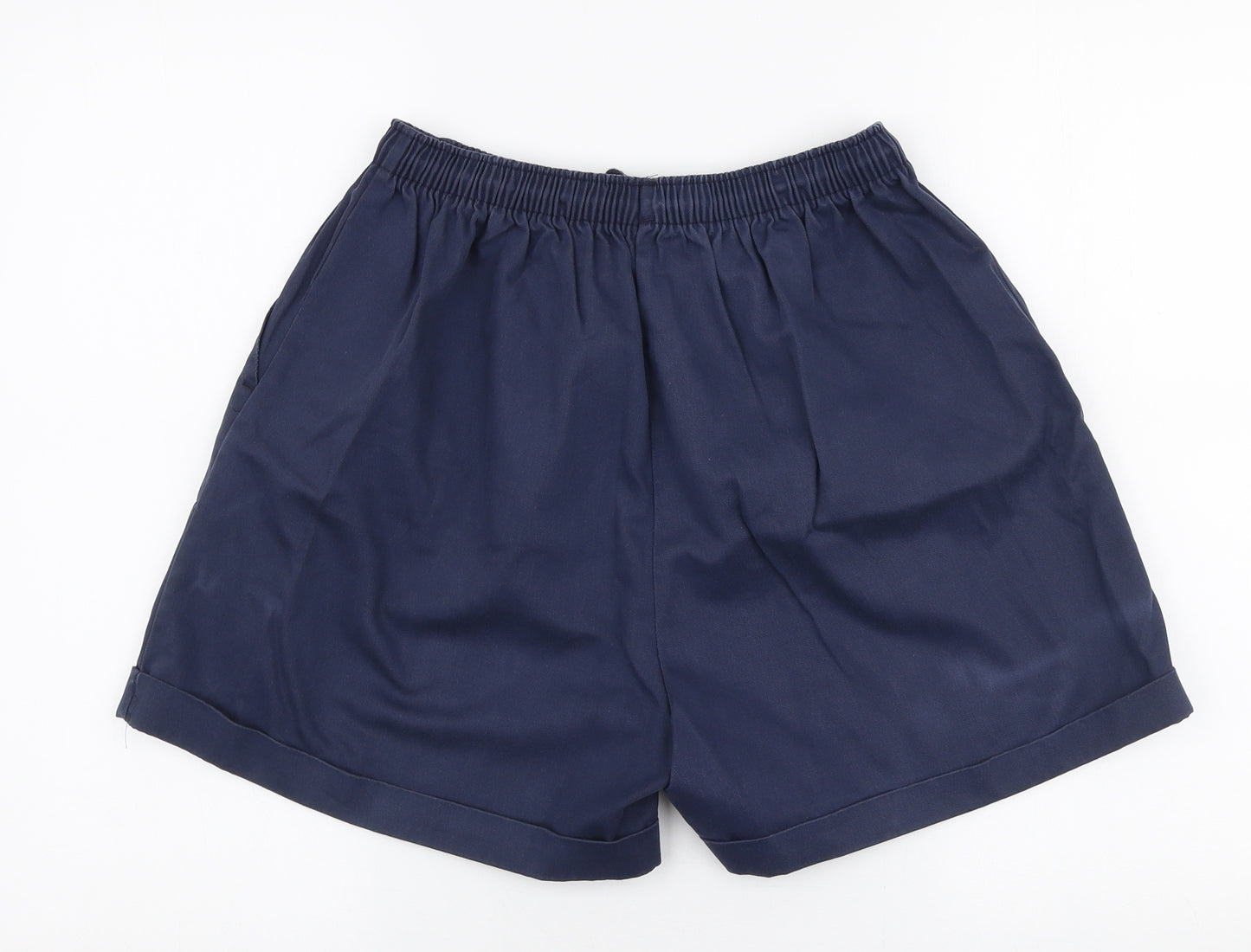 Casual Womens Blue  100% Cotton Mom Shorts Size 18 L4 in Regular Drawstring