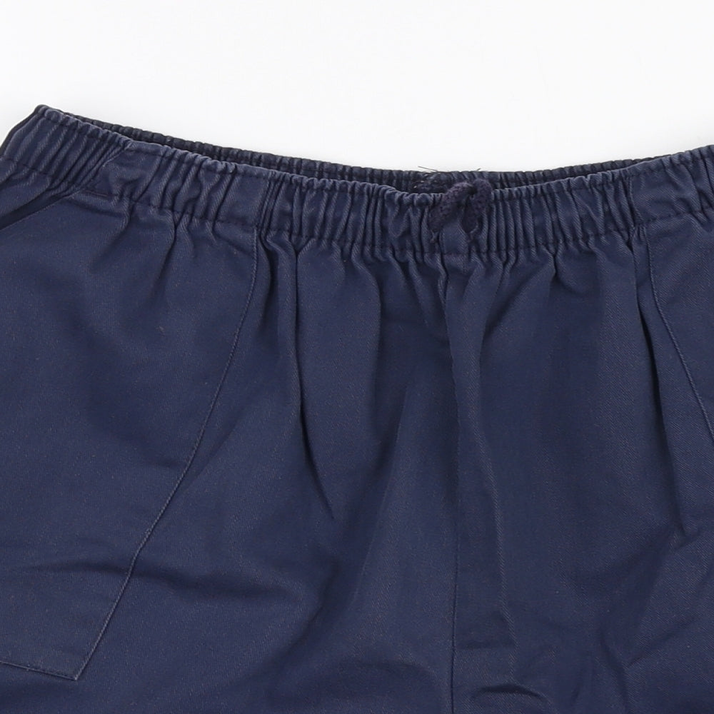 Casual Womens Blue  100% Cotton Mom Shorts Size 18 L4 in Regular Drawstring