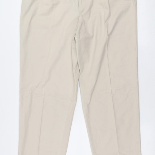 City Look Womens Beige  Polyester Chino Trousers Size 32 in L30 in Regular Zip