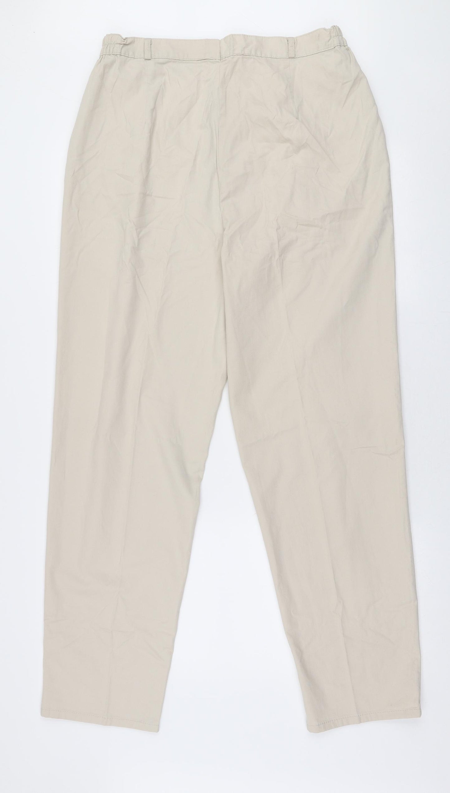 City Look Womens Beige  Polyester Chino Trousers Size 32 in L30 in Regular Zip