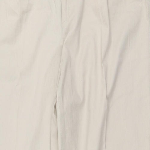 City Look Womens Beige  Polyester Chino Trousers Size 32 in L30 in Regular Zip
