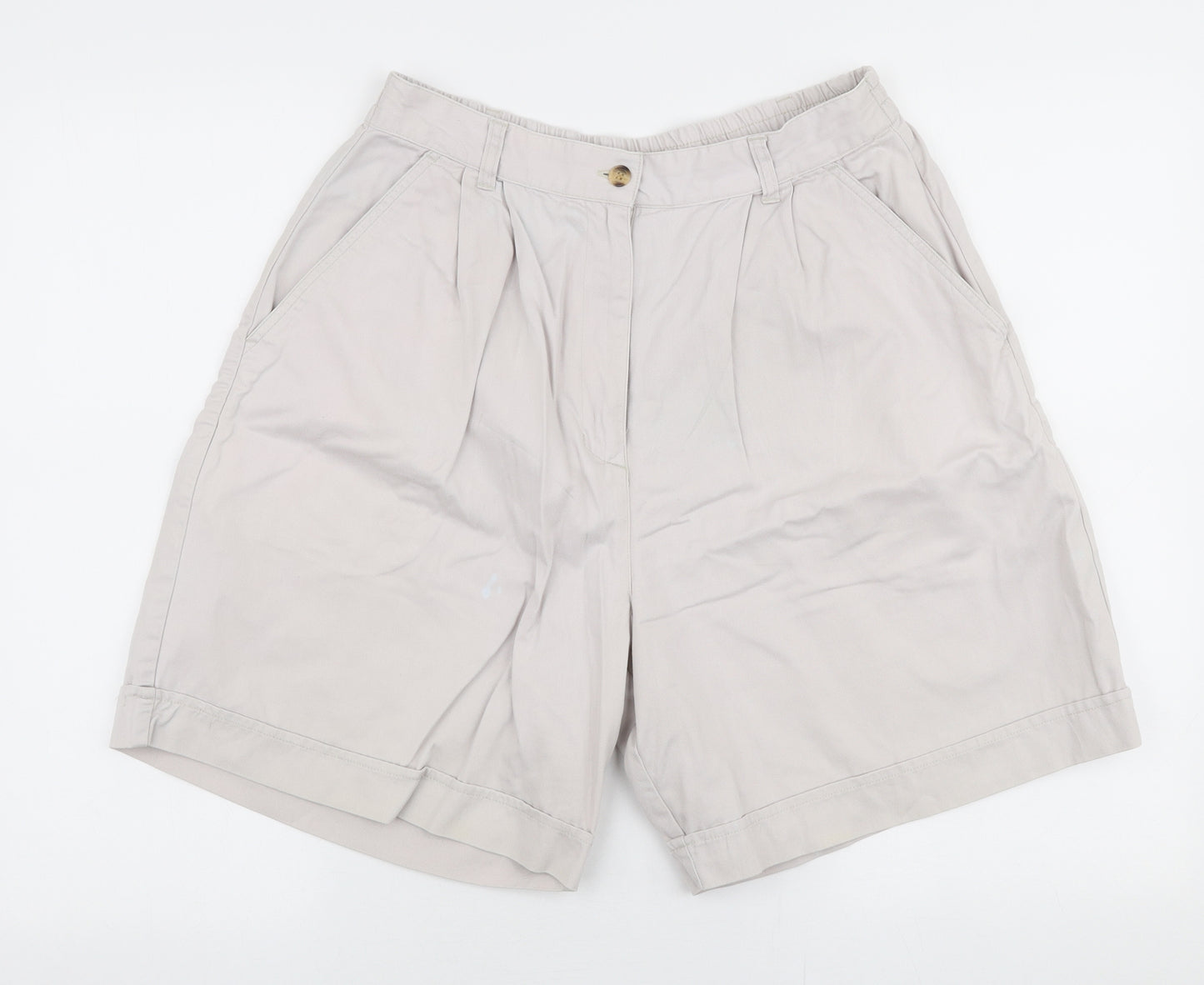 Plus Womens Grey  100% Cotton Mom Shorts Size 18 L4 in Regular Zip