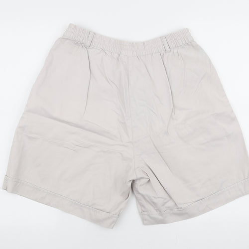 Plus Womens Grey  100% Cotton Mom Shorts Size 18 L4 in Regular Zip