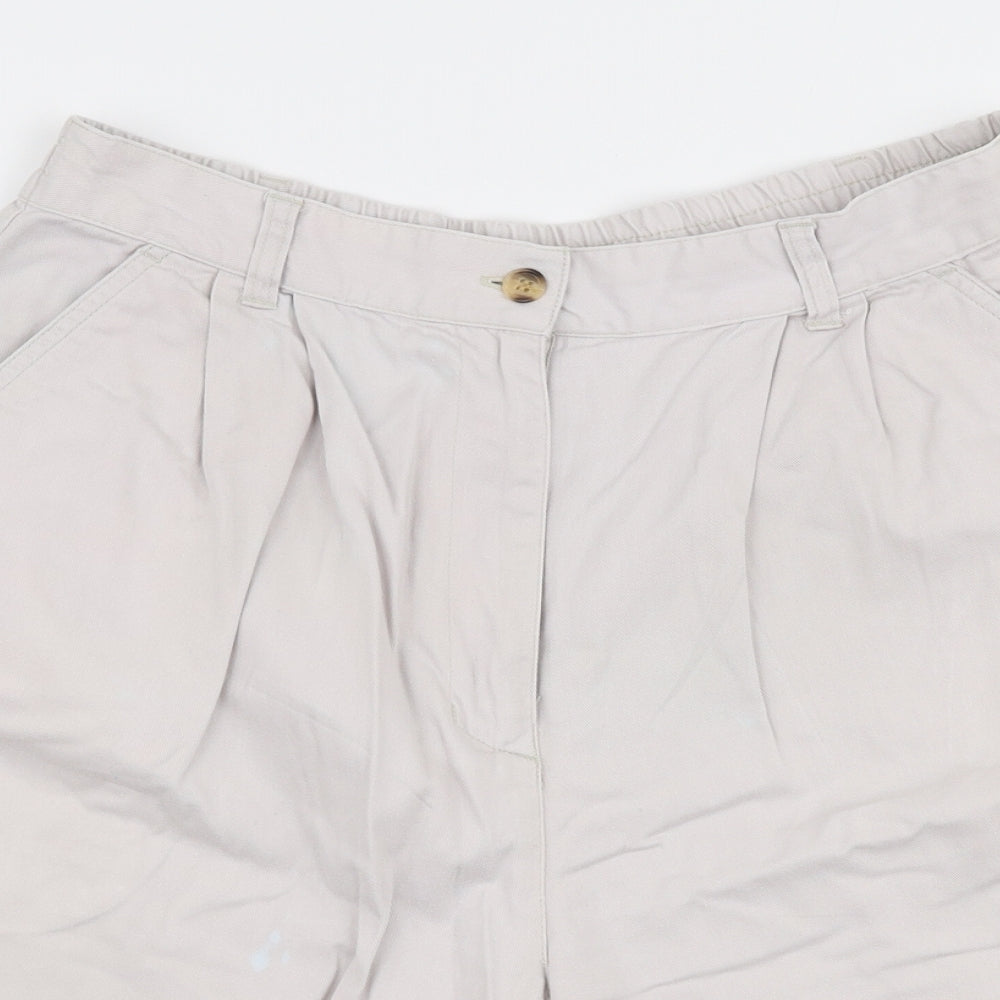 Plus Womens Grey  100% Cotton Mom Shorts Size 18 L4 in Regular Zip